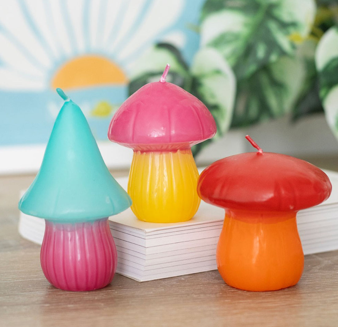 Set of 3 Mushroom Shaped Candles