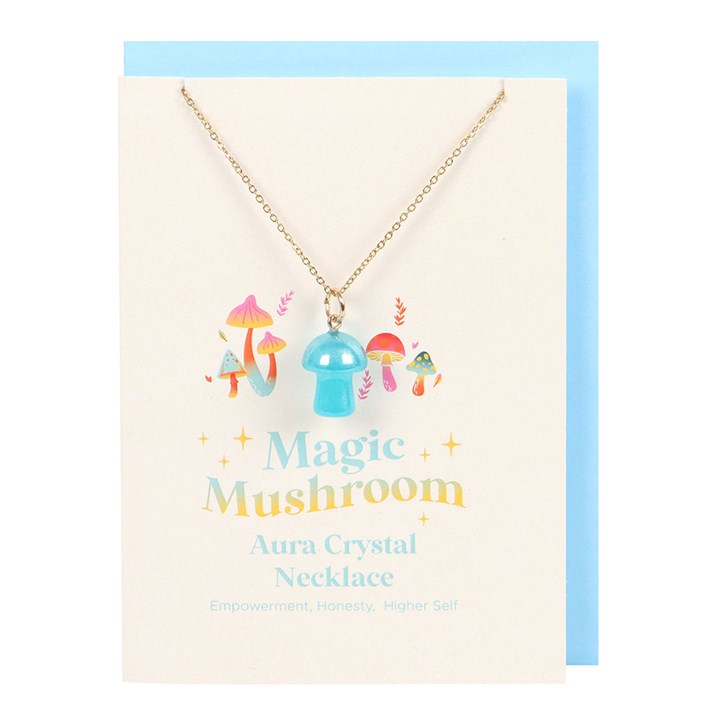 Blue Crystal Mushroom Greetings Card
