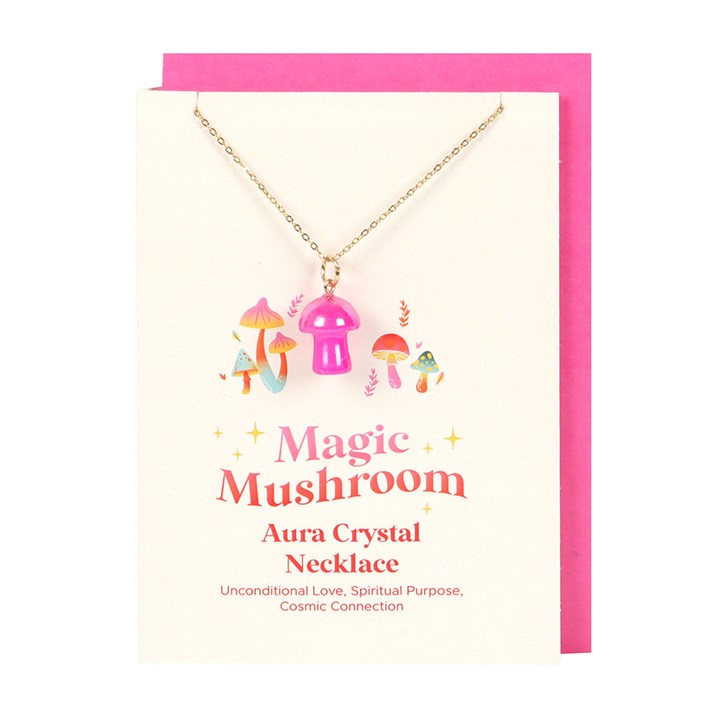 Pink Crystal Mushroom Greetings Card